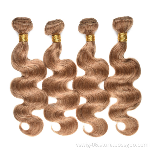 In Stock Double Weave Cambodian Human Hair 27# Colored Body Wave Bundles Vendors Remy Human Hair Extension Products
